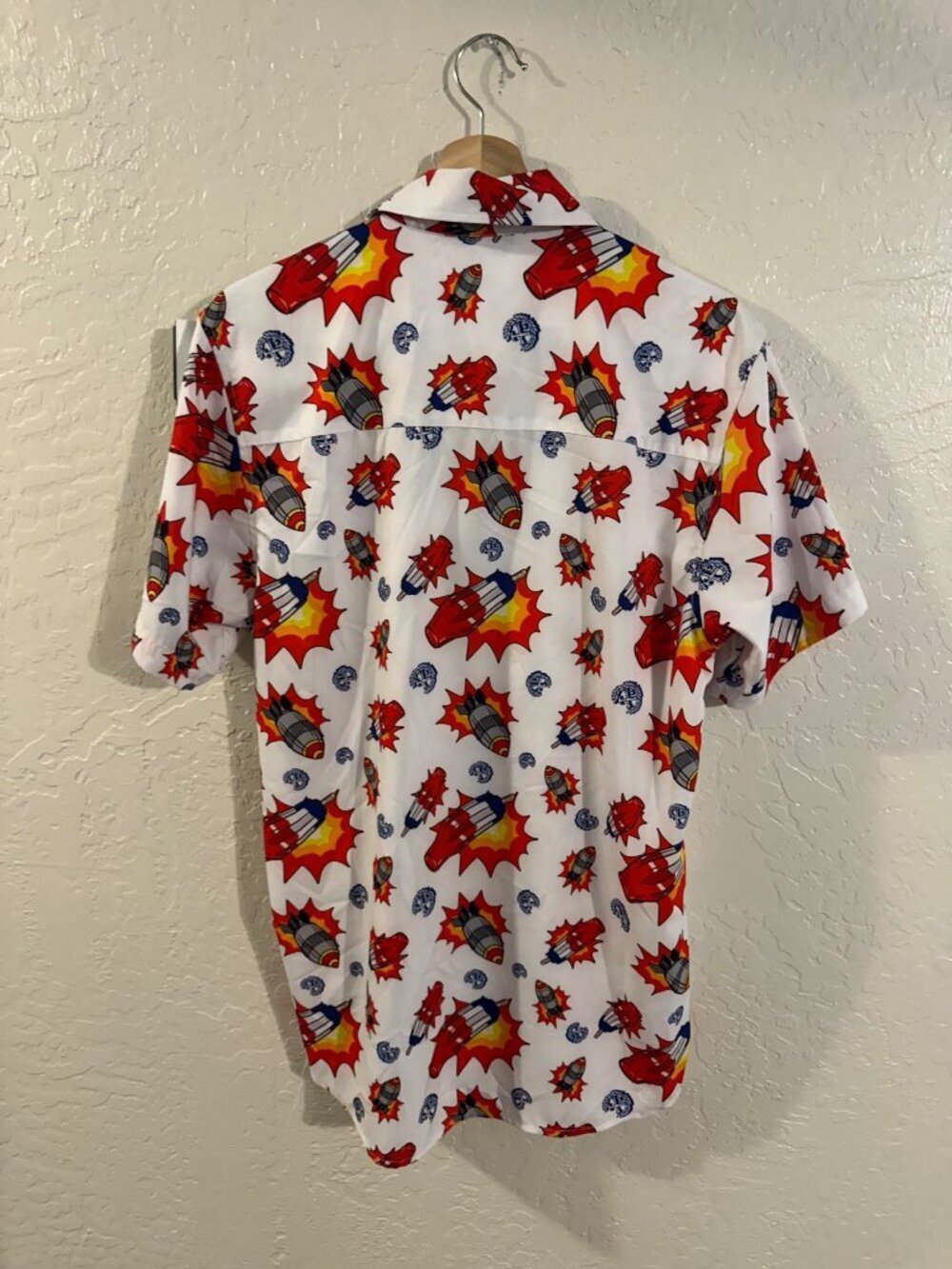 Dixxon Bombs Away Bomb Pop Summer Button Up Collared Short Sleeve Shirt - Picture 9 of 9